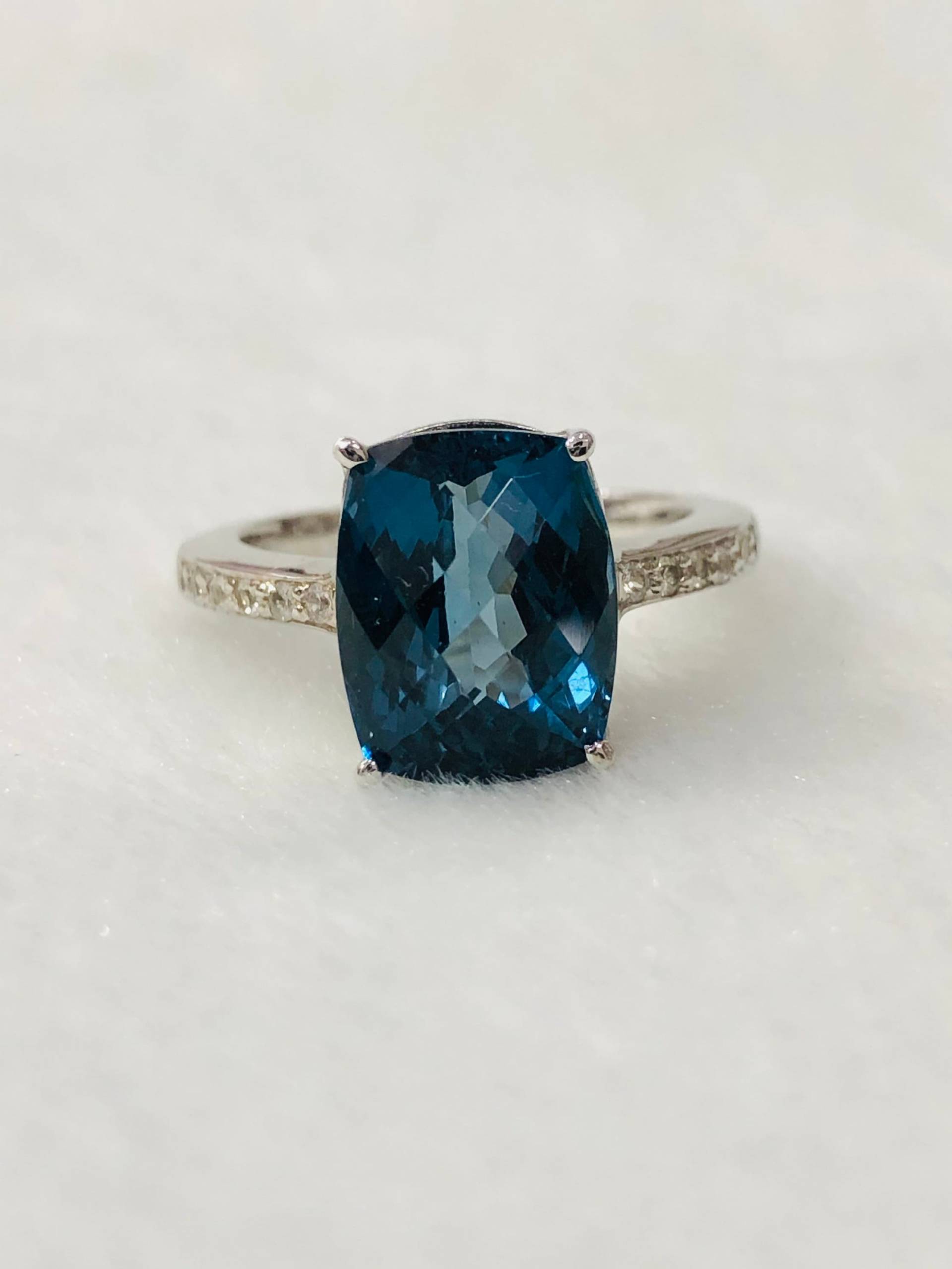 Natürliche London Topas, 925 Sterling Silber Ring, Schöne Kissen Form Edelstein, Handgemachte Ehering Natürliche London Topas, 925 Sterling Silber Ring, Schöne Kissen Form Edelstein, Handgemachte Ehering von GemartsCreations
