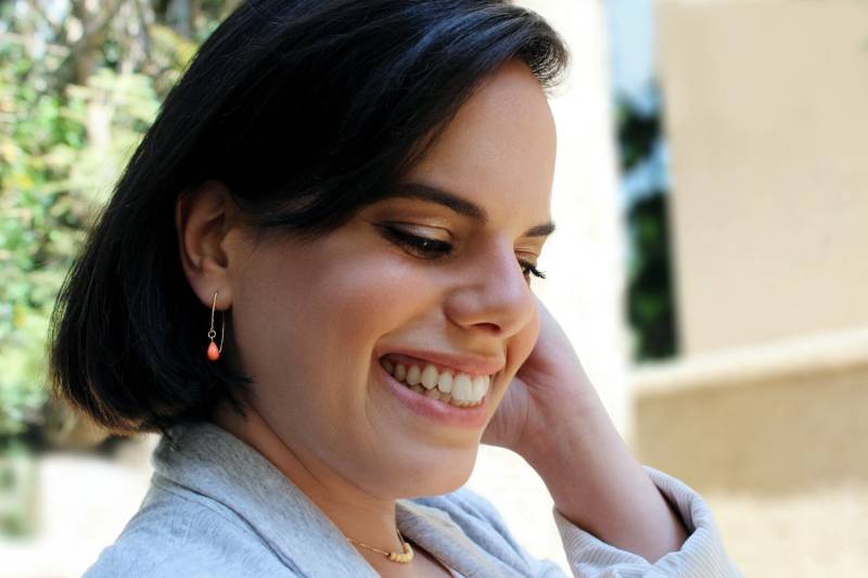 Koralle Ohrhaken/Gold Filled Ohrringe Tropfen Edelstein von GemazoneJewelry