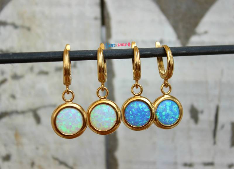 Opal Ohrhänger/statement Edelstein Ohrringe von GemazoneJewelry