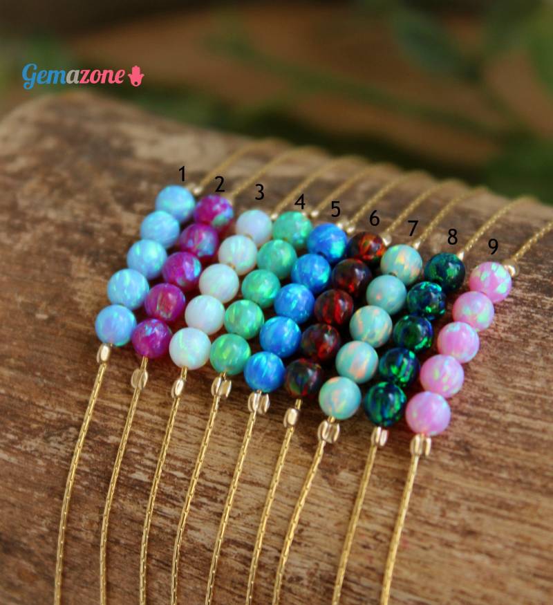 Perlen Armband/Opal in Verschiedenen Farben Edelstein Schmuck Gold Filled 1 Stk von GemazoneJewelry