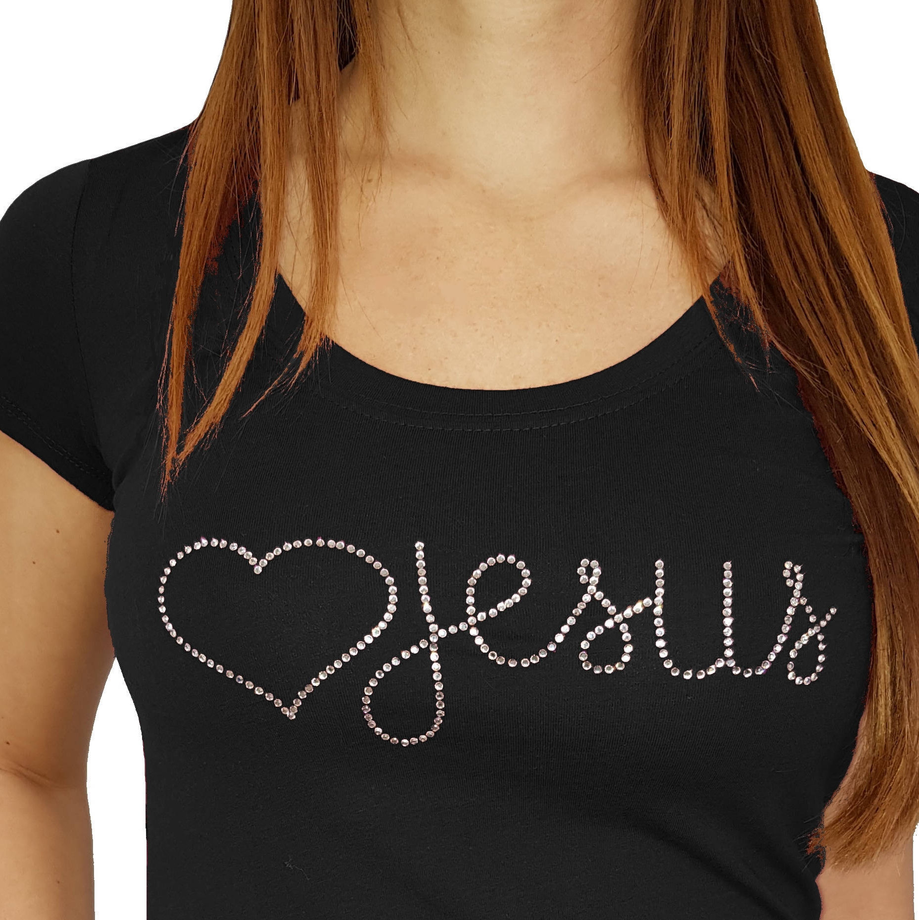 Herz Jesus Christ Strass T-Shirt Liebe Apparel Herz Jesus Christ Strass T-Shirt Liebe Apparel von Gembellishes