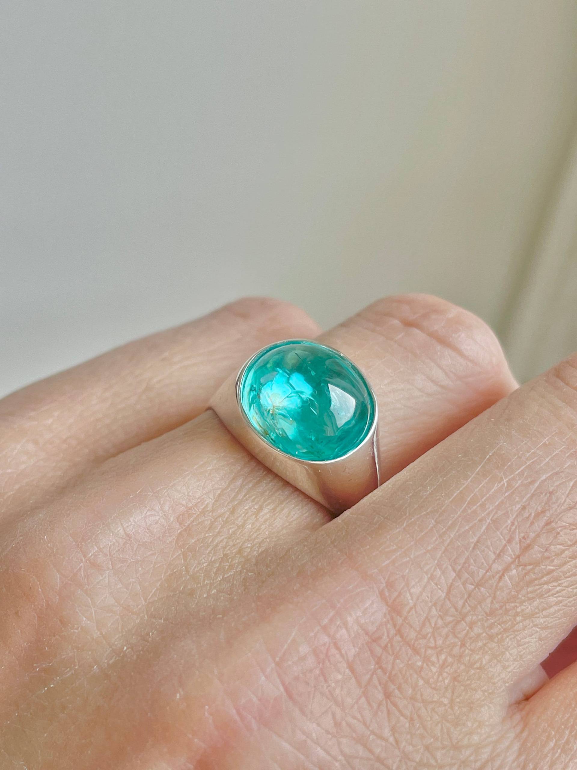 Benutzerdefinierte Natürlicher Paraiba Apatit Ring von GemcollectorBoutique