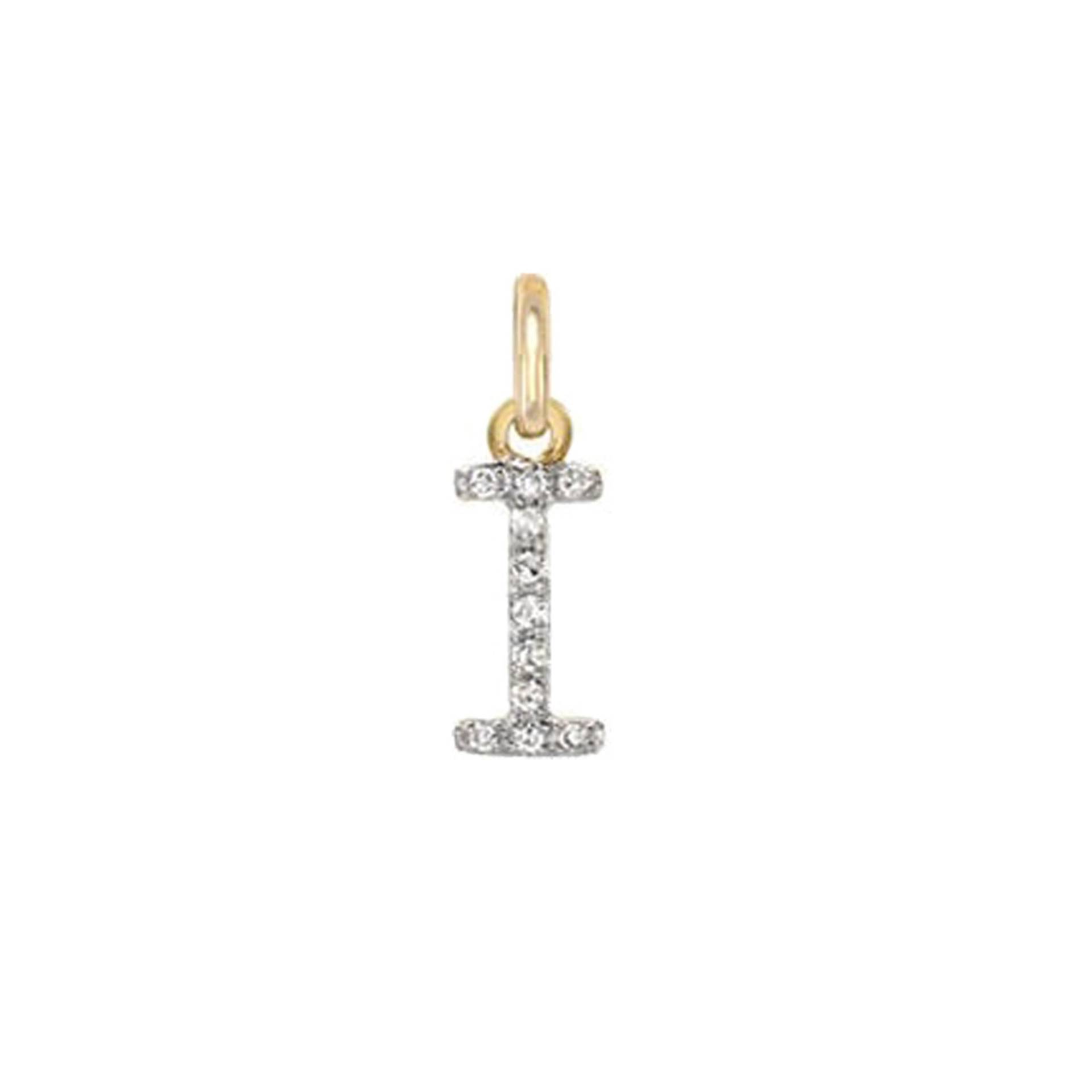 Pave Diamant Initial Anhänger, Charm 14K Gelbgold Brief Charm, Alphabet Welt Personalisierter Pn-4573 von Gemdiamondjewels