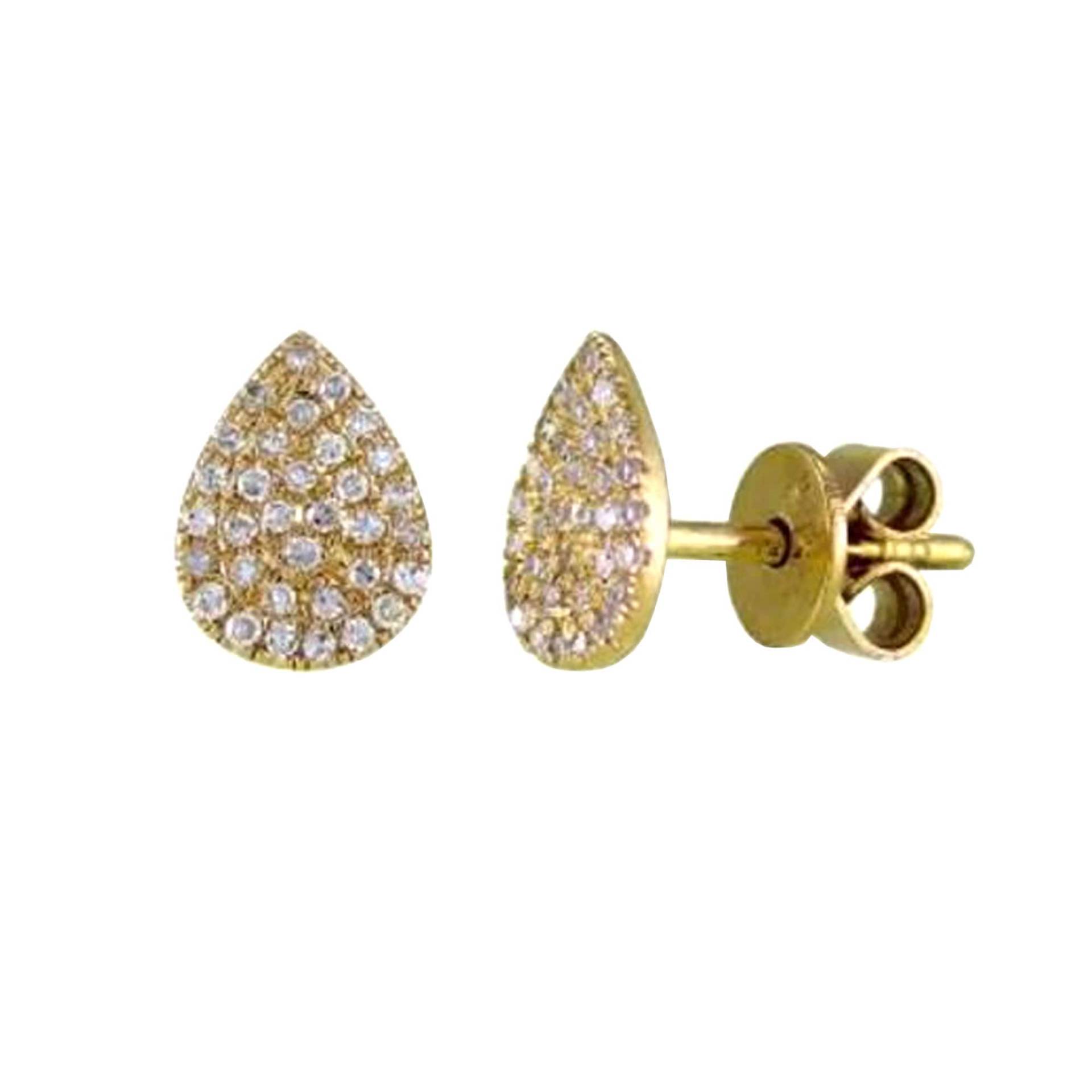 Pave Diamant Ohrstecker, 14K Gelbgold Mini Winzige Ohrringe, Ohrringe Geschenk Für Frauen, Ea-8343 von Gemdiamondjewels