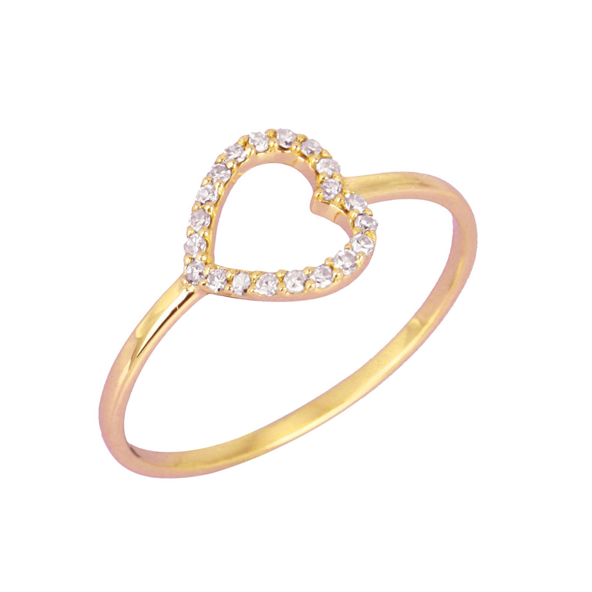 Pave Diamant Ring, 14K Gelbgold Herz Ehering Bandring, Verlobungsring Herz, Rn-5569 von Gemdiamondjewels