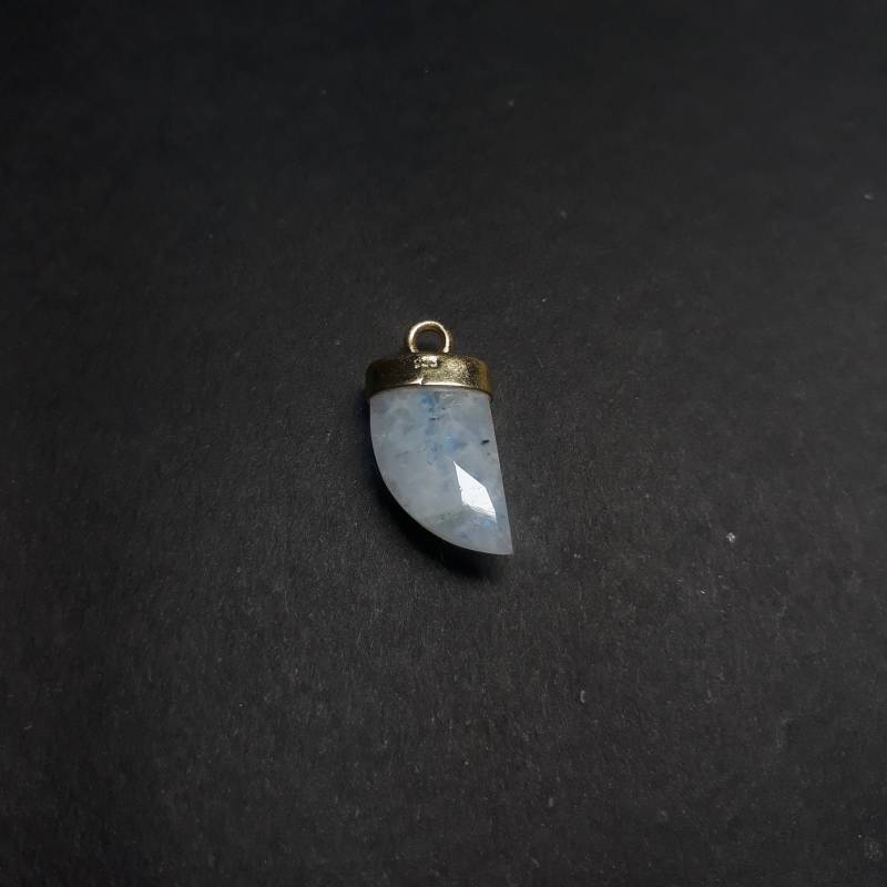 925 Sterling Silber Regenbogen Mondstein Edelstein Loop Anhänger Handgemachte Zähne Zahn Diy Anschlüsse Für Die Schmuckherstellung von Gemfindingworld