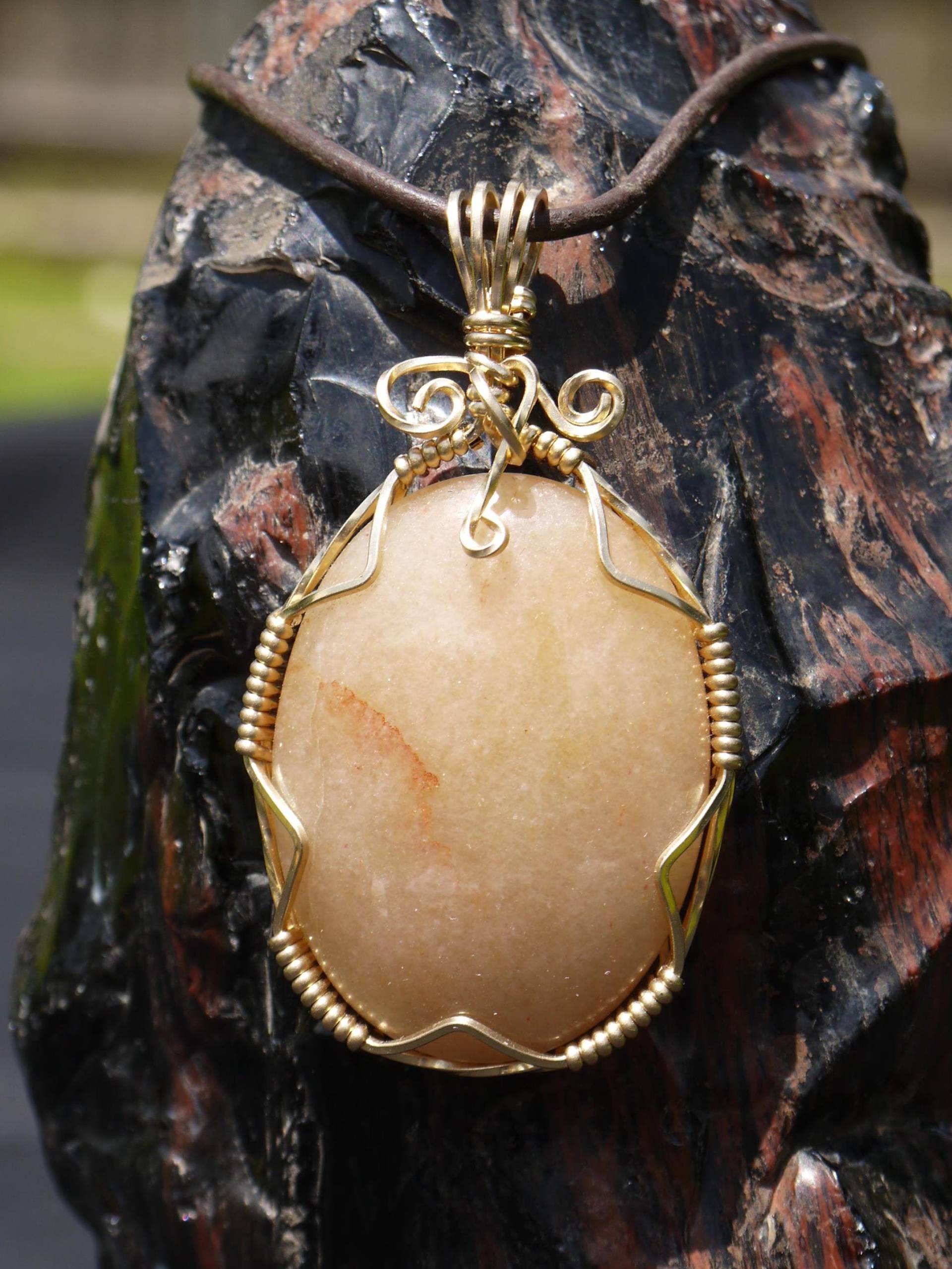 Pfirsich Aventurin Anhänger von Gemforgejewelry