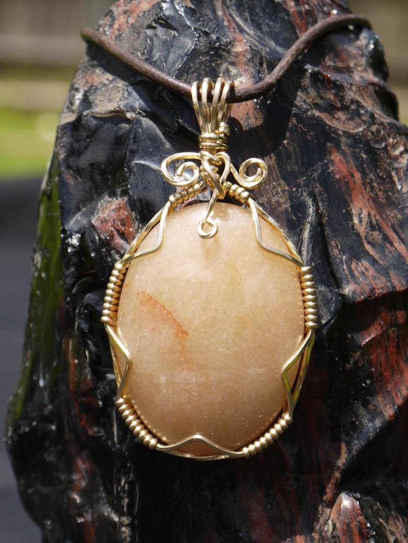 Pfirsich Aventurin Anhänger Pfirsich Aventurin Anhänger von Gemforgejewelry