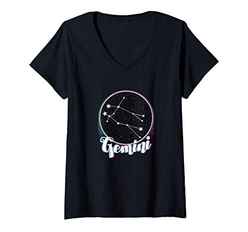 Damen Sternzeichen Zwilling Geschenk für einen Zwilling T-Shirt mit V-Ausschnitt Damen Sternzeichen Zwilling Geschenk für einen Zwilling T-Shirt mit V-Ausschnitt von Gemini Geschenke für Sternzeichen Zwilling