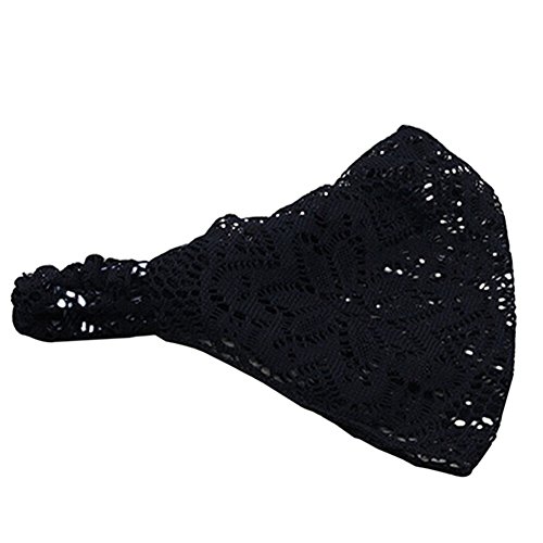 Gemini_mall®: Headwrap mit breitem Kopfband, Mode für Damen, Kopftuch, Haarband-Turban mit feiner Spitze, elastischer Gummizug. von Gemini_mall