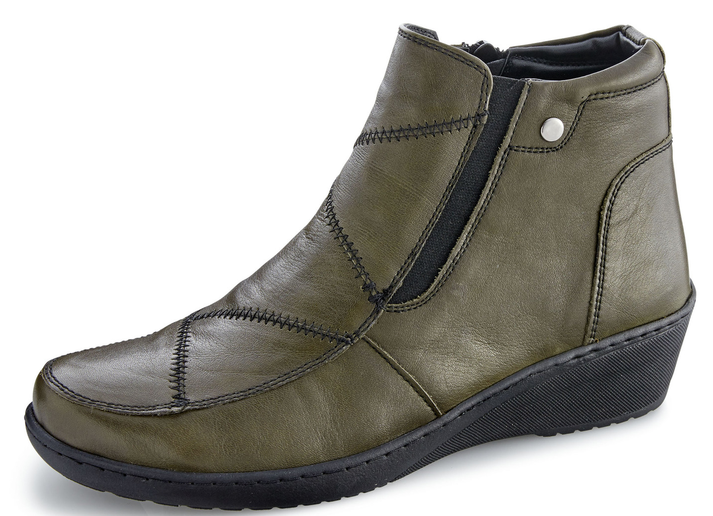 Gemini, bequeme Damen-Boots, Weite H, mit herausnehmbarem Fußbett, Khaki, Größe 41 von Gemini