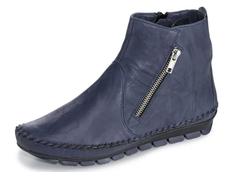 Gemini, bequeme Damen-Stiefeletten, Weite G, mit herausnehmbarem Fußbett, Blau, Größe 38 von Gemini