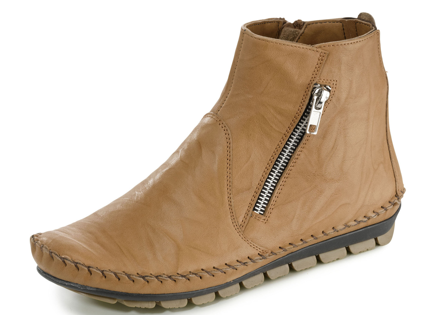 Gemini, bequeme Damen-Stiefeletten, Weite G, mit herausnehmbarem Fußbett, Camel, Größe 37 von Gemini