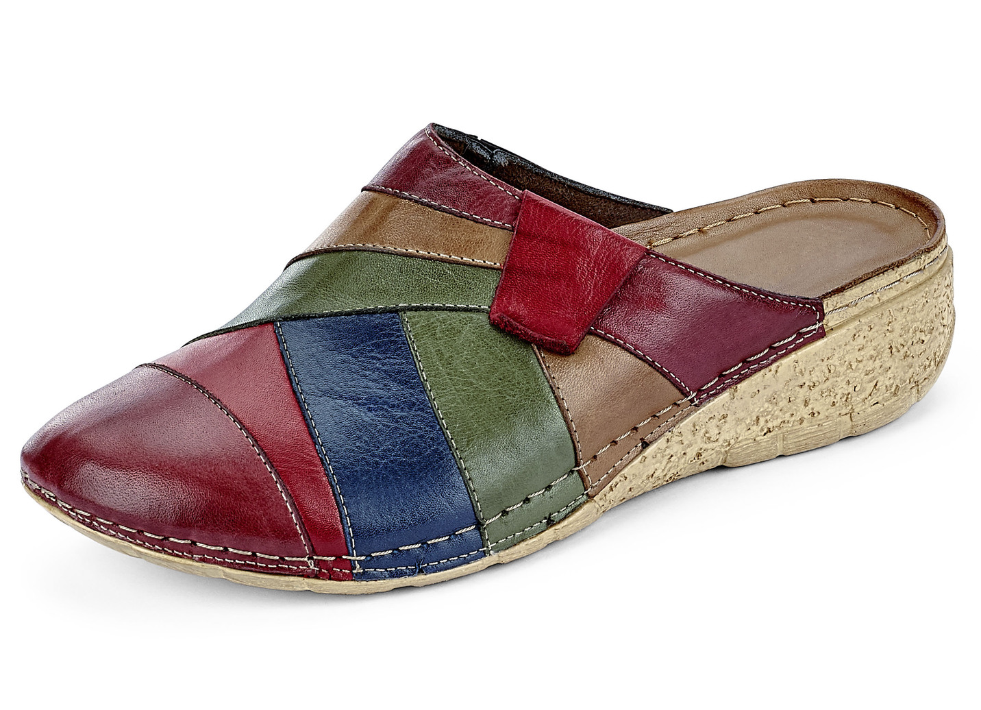 Gemini, klassische Damen-Clogs, Weite G, mit Gummizug, Bordeaux-Multicolor, Größe 37 von Gemini