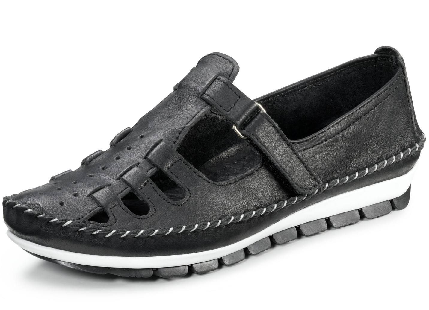 Gemini, klassische Damen-Slipper, Weite G, mit herausnehmbarem Fußbett, Schwarz, Größe 36 von Gemini