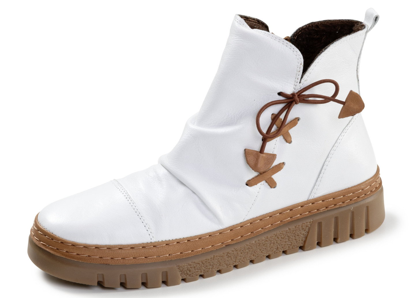 Gemini, modische Damen-Boots, Weite G, Winterschuhe,  mit herausnehmbarem Fußbett, Weiss, Größe 41 von Gemini