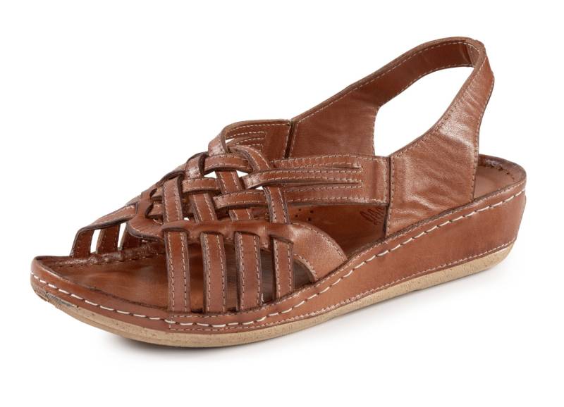Gemini, schicke Damen-Sandalen, Weite G, mit Gummizug, Cognac, Größe 40 von Gemini