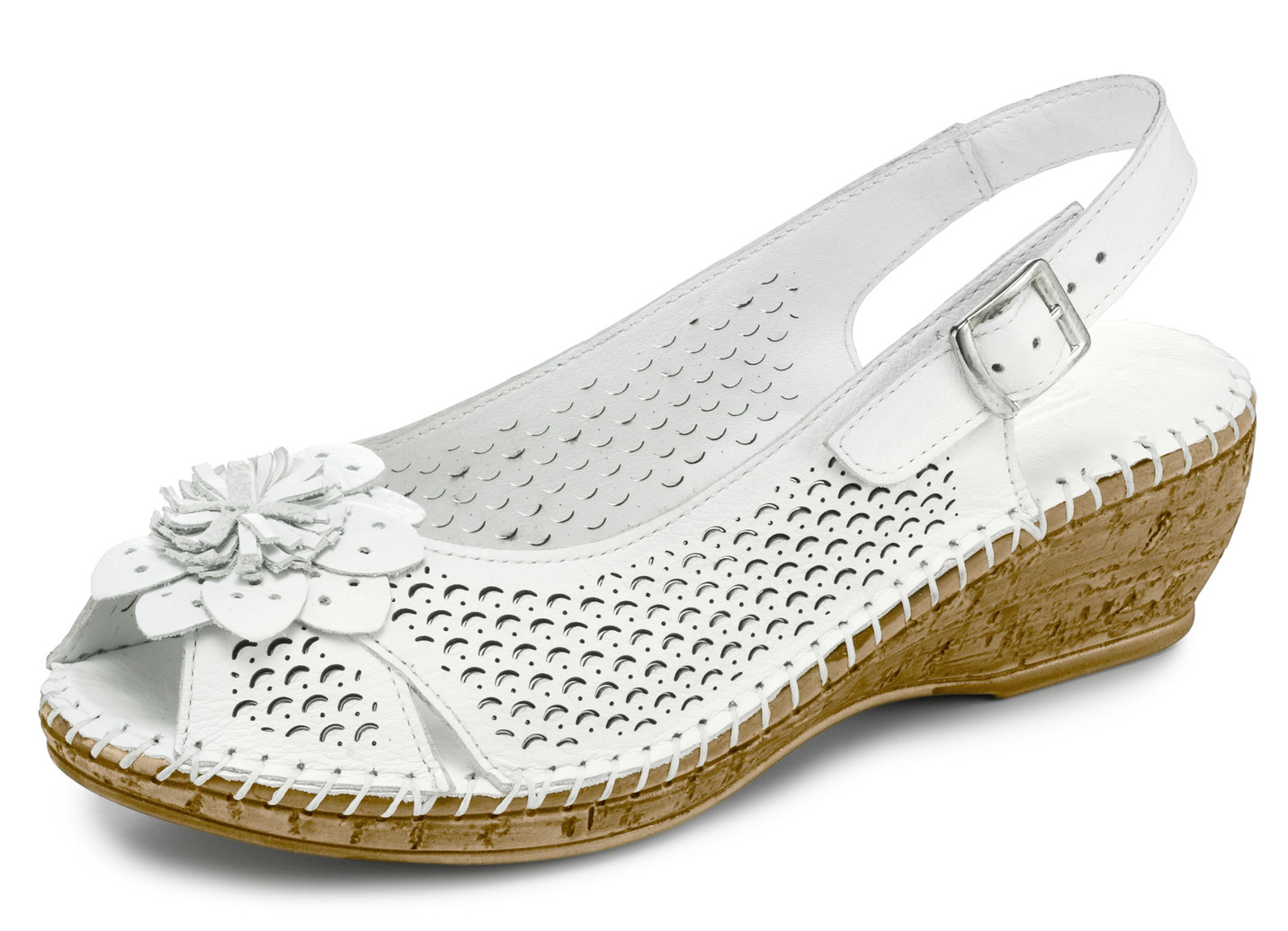 Gemini, sommerliche Damen-Sandaletten, Weite G, mit Gummizug, Weiss, Größe 40 von Gemini