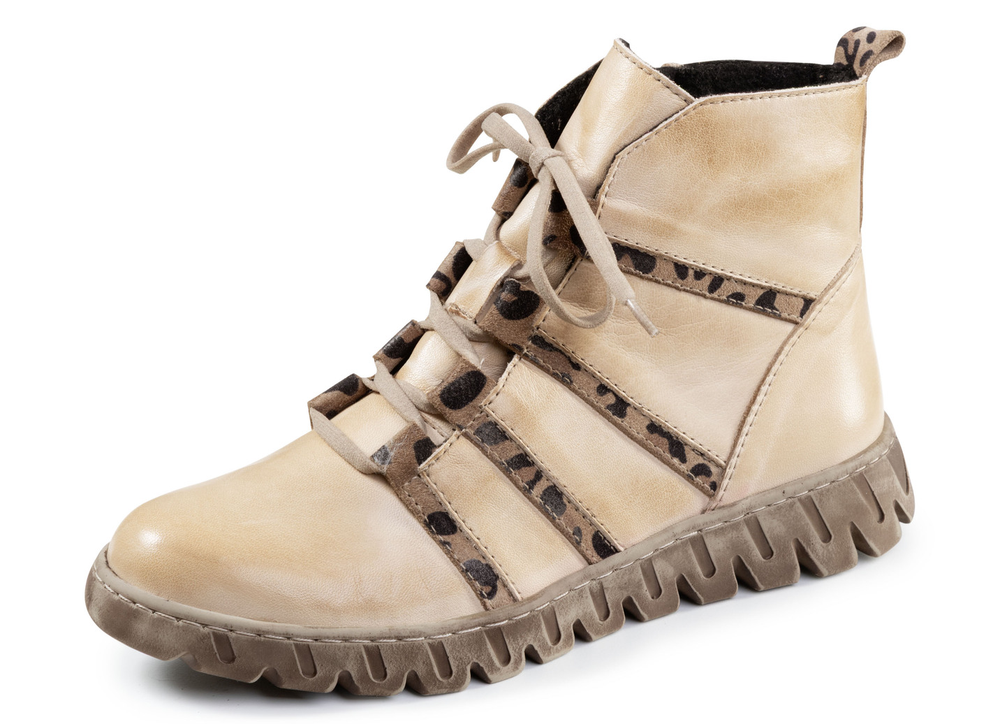 Gemini, trendige Damen-Stiefeletten, Winterschuhe, Weite G, mit herausnehmbarem Fußbett, Hellbeige, Größe 37 von Gemini