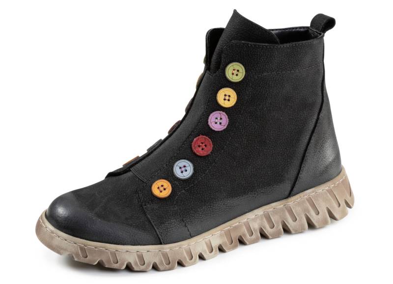 Gemini, trendige Damen-Stiefeletten, Winterschuhe, Weite G, mit herausnehmbarem Fußbett, Schwarz, Größe 39 von Gemini