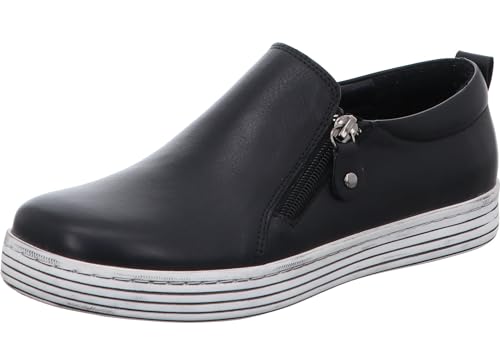 Gemini Damen Slipper Halbschuh Leder sportlich Reißverschluss 343841-02, Größe:40 EU, Farbe:Schwarz von Gemini