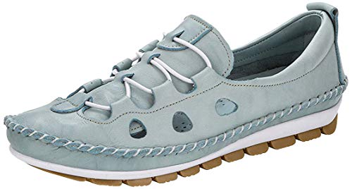 Gemini 003115-01 Damen Ballerina Slipper Mokassins Leder, Größe:36 EU, Farbe:Blau von Gemini