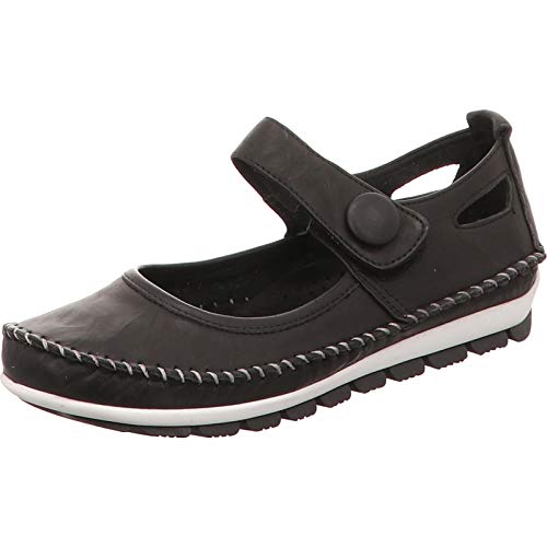 Gemini 003121-01 Damen Ballerina Slipper Mokassin Leder, Größe:36 EU, Farbe:Schwarz von Gemini