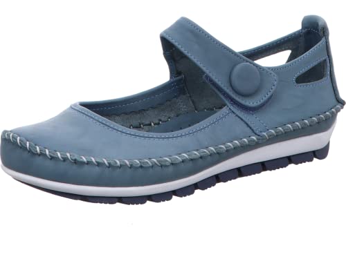 Gemini 003121-01 Damen Ballerina Slipper Mokassin Leder, Größe:39 EU, Farbe:Blau von Gemini