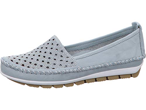 Gemini 003128-01 Damen Ballerina Slipper Mokassins Leder, Größe:38 EU, Farbe:Blau von Gemini