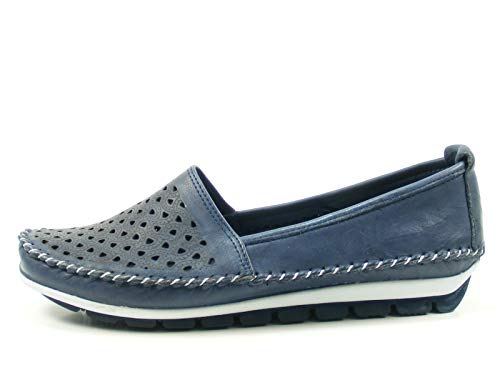 Gemini 003128-01 Schuhe Damen Ballerina Mokassins Slipper, Größe:36 EU, Farbe:Blau von Gemini