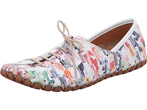 Gemini Damen Schnürschuh Slipper Leder 031215-19, Größe:37 EU, Farbe:Weiß von Gemini