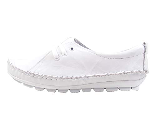 Gemini 311278-01 Damen Schnürschuhe Halbschuhe Slipper Leder, Größe:37 EU, Farbe:Weiß von Gemini