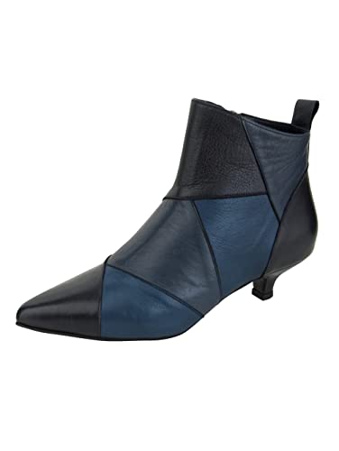 Gemini Ankle Boots Damen Uni Rindsleder Reißverschlüsse Blau 36 von Gemini