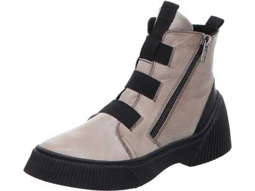 Gemini Damen Boot Stiefelette Reißverschluss Gummizug Profilsohle 033134-02, Größe:37 EU, Farbe:Grau von Gemini