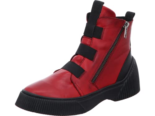 Gemini Damen Boot Stiefelette Reißverschluss Gummizug Profilsohle 033134-02, Größe:39 EU, Farbe:Rot von Gemini