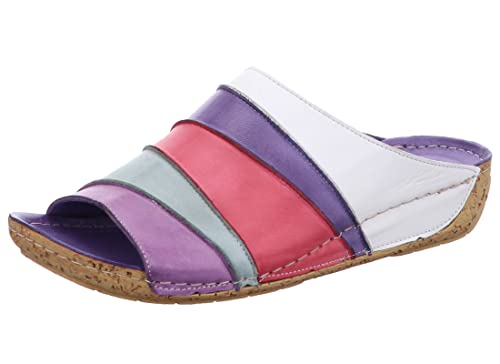 Gemini Damen Pantolette Sandale Clog Leder Keilabsatz 032082-02, Größe:37 EU, Farbe:Lila von Gemini