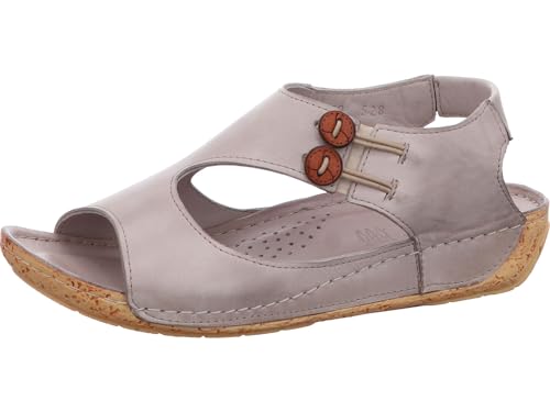 Gemini Damen Sandale Lederschuhe mit Elastikeinsatz 336069-02, Größe:39 EU, Farbe:Grau von Gemini