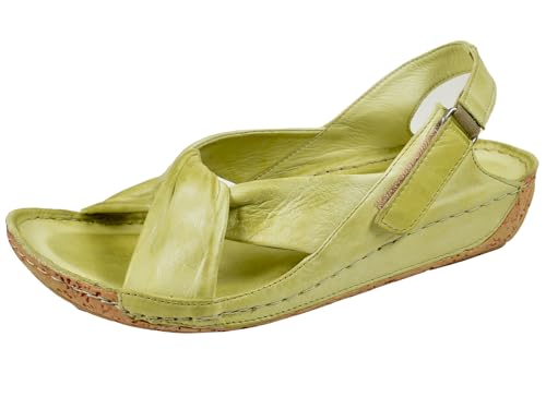 Gemini Damen Sandale Sandalette Leder mit Klettverschluss 032024-02, Größe:40 EU, Farbe:Mehrfarbig von Gemini