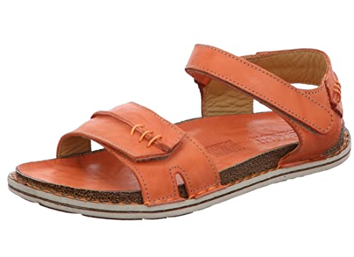 Gemini Damen Sandalen Knöchelriemen Ziernaht Korkoptik 331209-01, Größe:39 EU, Farbe:Orange von Gemini