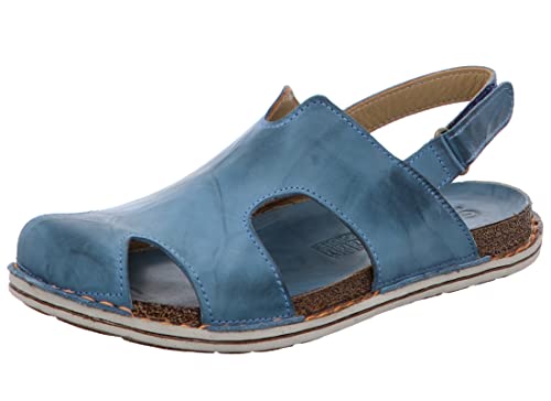 Gemini Damen Sandalen Slingback geschlossener Zehenbereich Cutouts 331221-01, Größe:39 EU, Farbe:Blau von Gemini