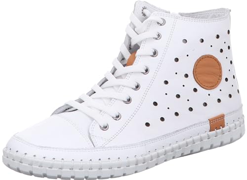 Gemini Damen Schnürboot Reißverschluss Perforierung Stiefelette 395060-02, Größe:42 EU, Farbe:Weiß von Gemini