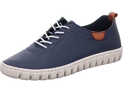 Gemini Damen Schnürschuhe Leder Halbschuhe 394050-02, Größe:40 EU, Farbe:Blau von Gemini