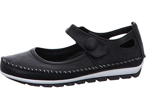 Gemini 003121-01 Damen Ballerina Slipper Mokassin Leder, Größe:42 EU, Farbe:Schwarz von Gemini