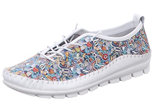 Gemini Damen Slipper Mokassin sportlich Schnürung Muster 341453, Größe:39 EU, Farbe:Mehrfarbig von Gemini