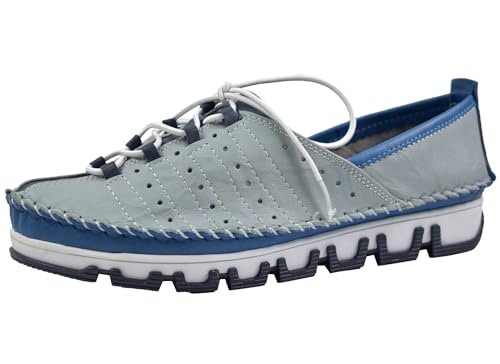 Gemini Damen Sneaker Leder sportliche Laufsohle Schnürschuhe 382357-01, Größe:41 EU, Farbe:Blau Gemini Damen Sneaker Leder sportliche Laufsohle Schnürschuhe 382357-01, Größe:41 EU, Farbe:Blau von Gemini