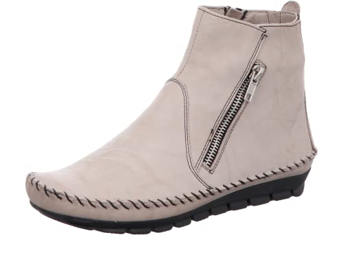 Gemini Damen Stiefelette Boot Reißverschluss Profilsohle 031020-01, Größe:42 EU, Farbe:Beige von Gemini