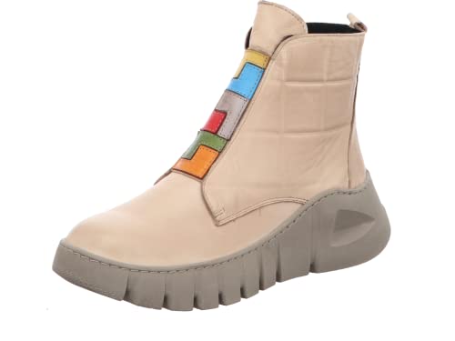 Gemini Damen Stiefelette geometrische Formen Reißverschluss Profilsohle 033309-02, Größe:39 EU, Farbe:Beige von Gemini