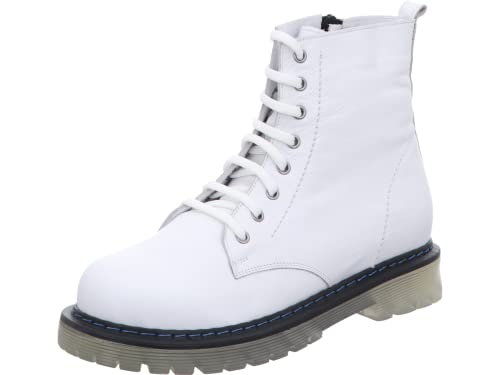 Gemini Damen Stiefelette Combat Boot transparente Profilsohle 342290-02, Größe:39 EU, Farbe:Weiß von Gemini