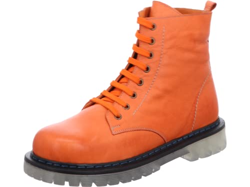 Gemini Damen Stiefelette Combat Boot transparente Profilsohle 342290-02, Größe:40 EU, Farbe:Orange von Gemini