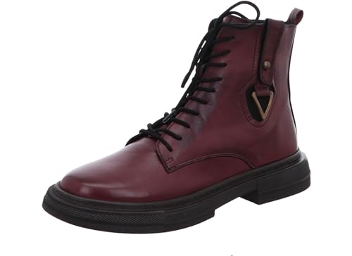 Gemini Damen Stiefelette Combat Schnürboot Leder 333085-02, Größe:39 EU, Farbe:Rot von Gemini